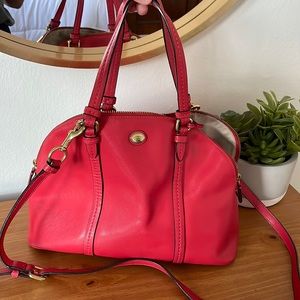 COACH Peyton Leather Cora Domed Satchel